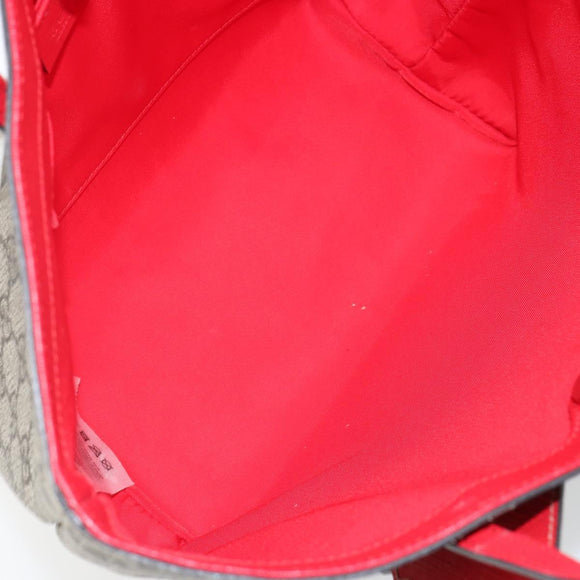 GUCCI GG Supreme Hand Bag PVC Beige 550768 Auth 142895