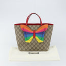GUCCI GG Supreme Hand Bag PVC Beige 550768 Auth 142895-21