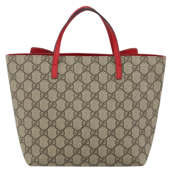 GUCCI GG Supreme Hand Bag PVC Beige 550768 Auth 142895