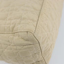 Christian Dior Canage Lady Dior Hand Bag Nylon Beige Gold Auth 142896-11
