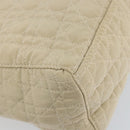 Christian Dior Canage Lady Dior Hand Bag Nylon Beige Gold Auth 142896-13