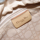 Christian Dior Canage Lady Dior Hand Bag Nylon Beige Gold Auth 142896-17