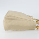 Christian Dior Canage Lady Dior Hand Bag Nylon Beige Gold Auth 142896-4