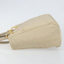 Christian Dior Canage Lady Dior Hand Bag Nylon Beige Gold Auth 142896-5