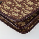 Christian Dior Trotter Canvas Shoulder Bag Red Gold Auth 142897-11