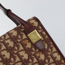 Christian Dior Trotter Canvas Shoulder Bag Red Gold Auth 142897-14