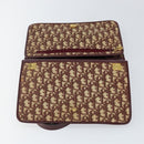 Christian Dior Trotter Canvas Shoulder Bag Red Gold Auth 142897-16