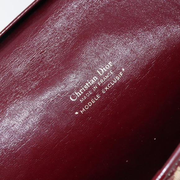 Christian Dior Trotter Canvas Shoulder Bag Red Gold Auth 142897