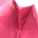 Christian Dior Trotter Canvas Shoulder Bag Red Gold Auth 142897-19