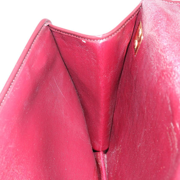 Christian Dior Trotter Canvas Shoulder Bag Red Gold Auth 142897