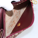 Christian Dior Trotter Canvas Shoulder Bag Red Gold Auth 142897-21