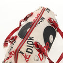 Christian Dior Hardcore Boston Bag Canvas White Red Auth 142899A-9