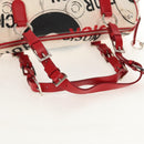 Christian Dior Hardcore Boston Bag Canvas White Red Auth 142899A-10
