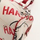 Christian Dior Hardcore Boston Bag Canvas White Red Auth 142899A-17