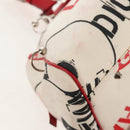 Christian Dior Hardcore Boston Bag Canvas White Red Auth 142899A-18
