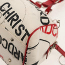 Christian Dior Hardcore Boston Bag Canvas White Red Auth 142899A-19