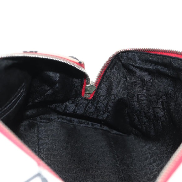 Christian Dior Hardcore Boston Bag Canvas White Red Auth 142899A