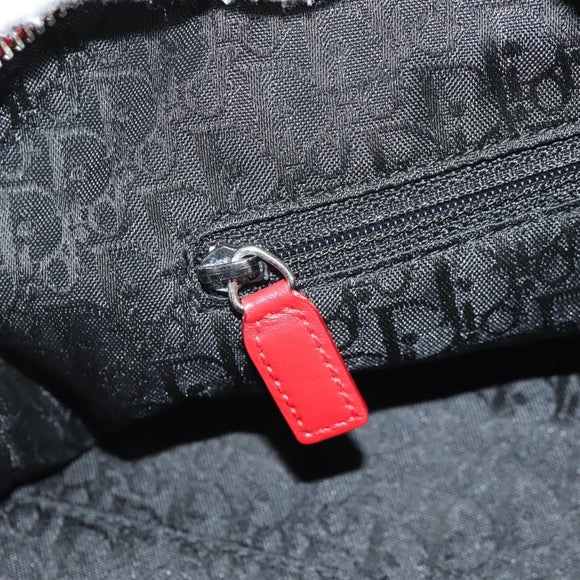 Christian Dior Hardcore Boston Bag Canvas White Red Auth 142899A
