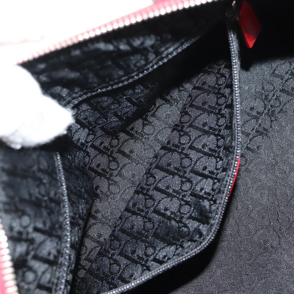 Christian Dior Hardcore Boston Bag Canvas White Red Auth 142899A