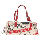 Christian Dior Hardcore Boston Bag Canvas White Red Auth 142899A-1