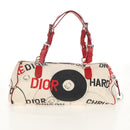 Christian Dior Hardcore Boston Bag Canvas White Red Auth 142899A-4