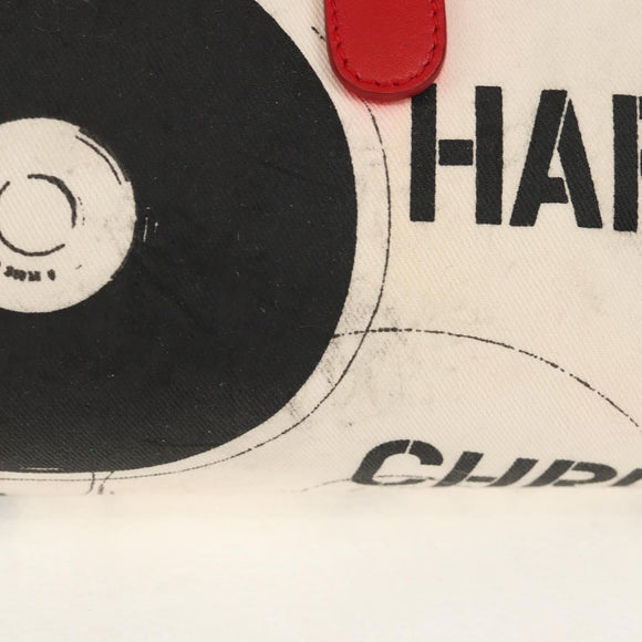 Christian Dior Hardcore Boston Bag Canvas White Red Auth 142899A