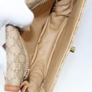 CELINE Macadam Canvas Shoulder Bag PVC Beige Gold Auth 142901-18