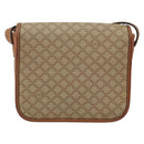 CELINE Macadam Canvas Shoulder Bag PVC Beige Gold Auth 142901-3