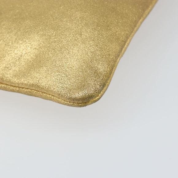 SAINT LAURENT Clutch Bag Leather Gold 328517 Auth 142902