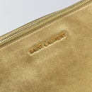 SAINT LAURENT Clutch Bag Leather Gold 328517 Auth 142902-12