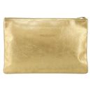 SAINT LAURENT Clutch Bag Leather Gold 328517 Auth 142902-3