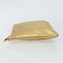 SAINT LAURENT Clutch Bag Leather Gold 328517 Auth 142902-5