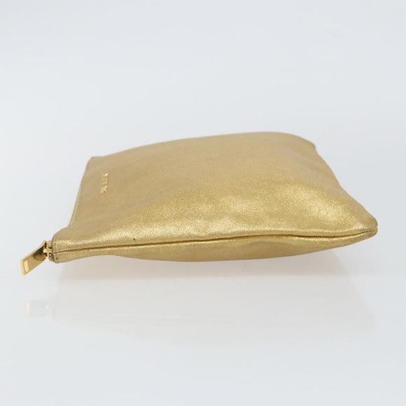SAINT LAURENT Clutch Bag Leather Gold 328517 Auth 142902