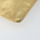 SAINT LAURENT Clutch Bag Leather Gold 328517 Auth 142902-9