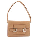 FENDI Shoulder Bag Leather Pink Silver Auth 142903-1