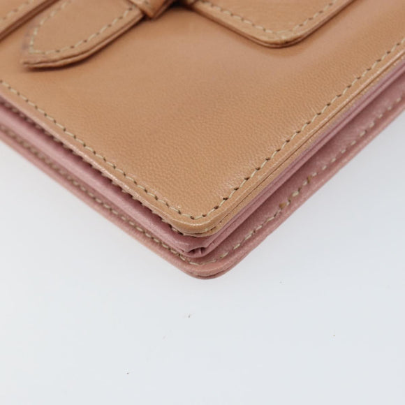 FENDI Shoulder Bag Leather Pink Silver Auth 142903