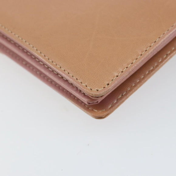 FENDI Shoulder Bag Leather Pink Silver Auth 142903