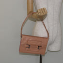 FENDI Shoulder Bag Leather Pink Silver Auth 142903-24