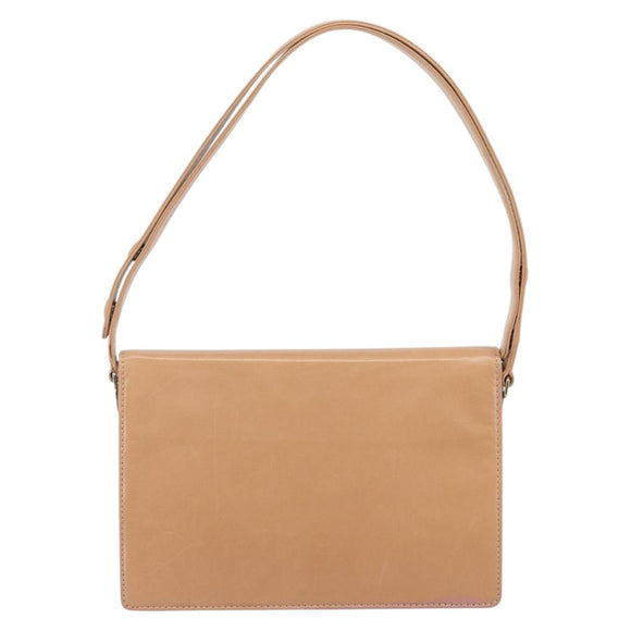 FENDI Shoulder Bag Leather Pink Silver Auth 142903