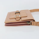 FENDI Shoulder Bag Leather Pink Silver Auth 142903-3