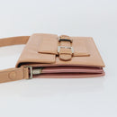 FENDI Shoulder Bag Leather Pink Silver Auth 142903-4