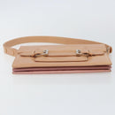 FENDI Shoulder Bag Leather Pink Silver Auth 142903-5