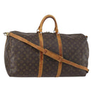LOUIS VUITTON Monogram Keepall Bandouliere 55 Boston Bag M41414 LV Auth 142919-1