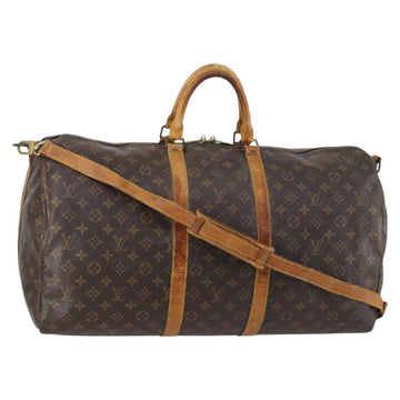LOUIS VUITTON Monogram Keepall Bandouliere 55 Boston Bag M41414 LV Auth 142919
