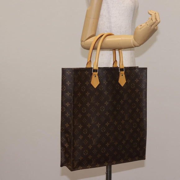 LOUIS VUITTON Monogram Sac Plat Hand Bag M51140 LV Auth 142922