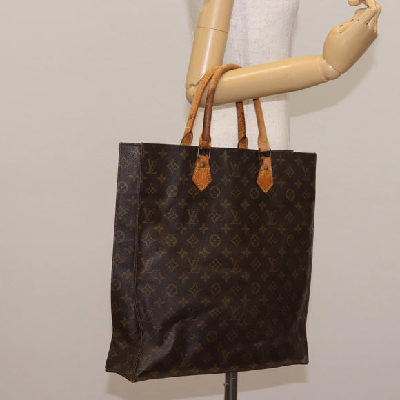LOUIS VUITTON Monogram Sac Plat Hand Bag M51140 LV Auth 142925