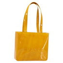 CHANEL Tote Bag Patent leather Yellow Gold CC Auth 142937-1