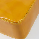 CHANEL Tote Bag Patent leather Yellow Gold CC Auth 142937-10