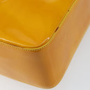 CHANEL Tote Bag Patent leather Yellow Gold CC Auth 142937-11