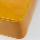 CHANEL Tote Bag Patent leather Yellow Gold CC Auth 142937-12